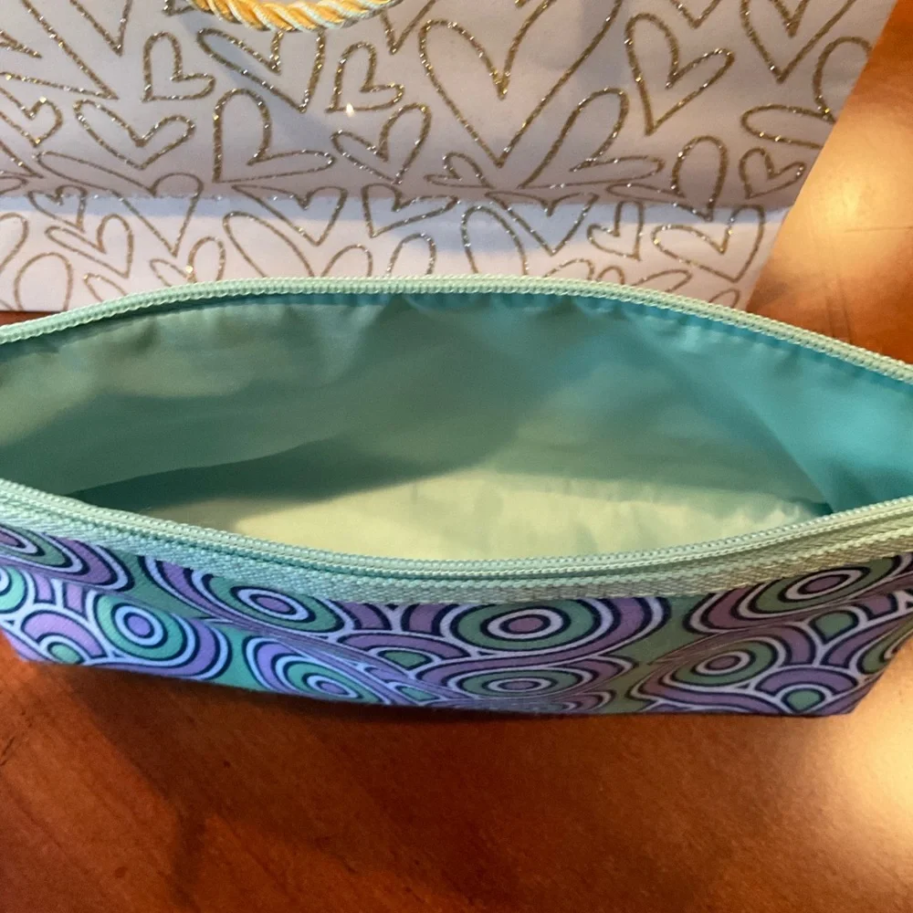 Clinique Jonathan Adler Geometric Design Lavender & Mint Green Makeup Bag